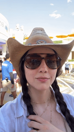 Woman takes selfie at Las Vegas pool party