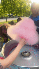 Cotton candy vendor serves customers in Sofia park