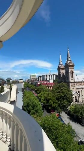 Morning rooftop documentation of Batumi cathedral views from terrace