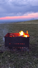 Outdoor fire burns in field near Lermontov, Russia