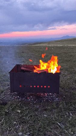 Outdoor fire burns in field near Lermontov, Russia
