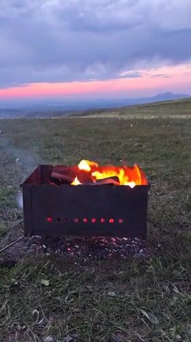 Outdoor fire burns in field near Lermontov, Russia