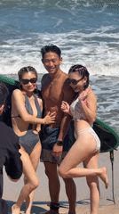 Nighttime Beach Activities and Surfing Captured by Witnesses
