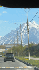 Evening traffic captured on Petropavlovsk-Kamchatsky road