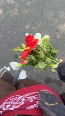 Person with flower bouquet spotted in Yerevan streets