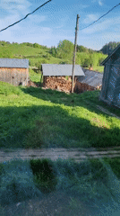 Rural Russian village morning captured in domestic video memories