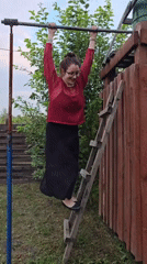 Casual summer afternoon at a rural Russian yard.
