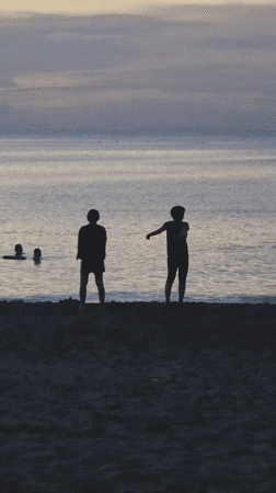Quiet evening on Nha Trang beach — yoga, meditation, and stillness.