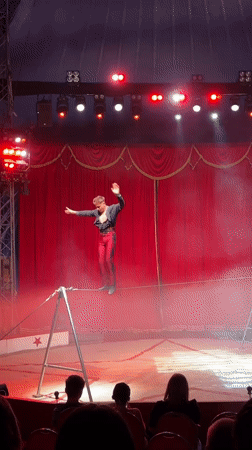 Evening at Fossett's Circus, Dublin — tightrope act and all.