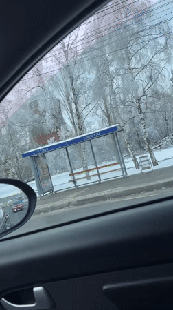 Winter scene captured near power plant in Cheboksary