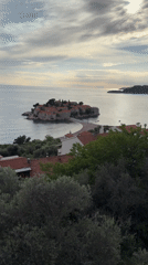 Tourist captures scenic views of Sveti Stefan island resort