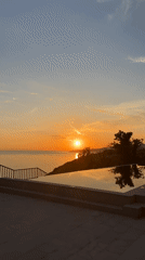 Sunset captured over Adriatic Sea from Budva terrace