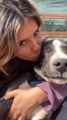 Woman shares tender moments with dog in Argentina
