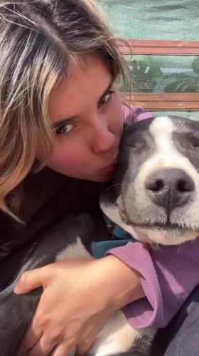Woman shares tender moments with dog in Argentina