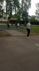 Youth gather for basketball and exercise activities in Belarus