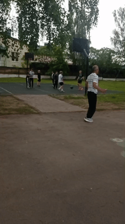 Youth gather for basketball and exercise activities in Belarus