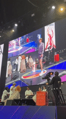 Live fashion event stage in Moscow features 'INFERNO' branding