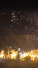 Fireworks Display Lights Up Sofia Night Sky