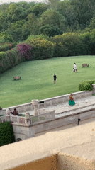 Casual gathering observed on lawn in Agra