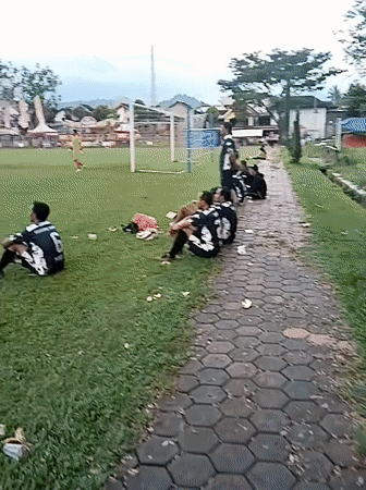 Community soccer match and recreation activities observed in Matesih