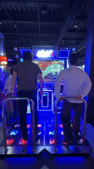 Late-night arcade session in Montreal across multiple games