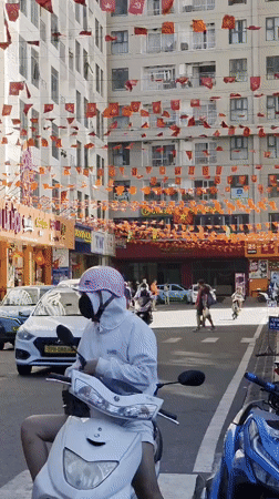 Vietnam street scenes show holiday decorations in Nha Trang