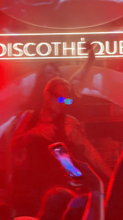 DJ in LED glasses performs at Moscow nightclub