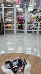 Candy bowl displayed in Nizhnevartovsk flower shop