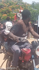 Robot costumed figures, pickup with giant teddy bear spotted Akwanga