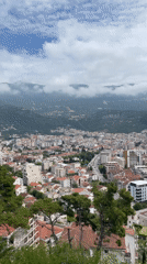 Panoramic view captured of Budva's coastal cityscape and bay