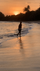 Sunset beach session in Peleana — surfing, swimming, volleyball