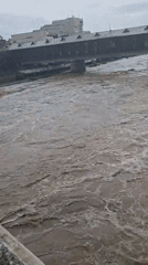 Osam River runs high with muddy water in Lovech