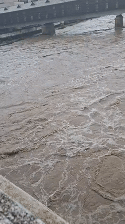 Osam River runs high with muddy water in Lovech