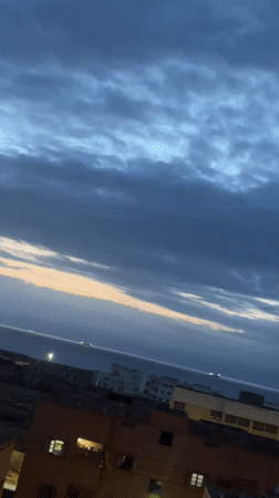 Twilight sky with layered clouds observed in Safi, Morocco