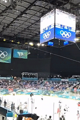 Ice hockey match draws crowds at Milano Cortina Olympics venue