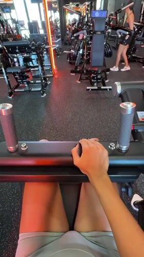 Woman documents early morning workout session at Chalong gym