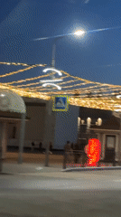 Evening festivities illuminate Chernushka streets with decorative lights