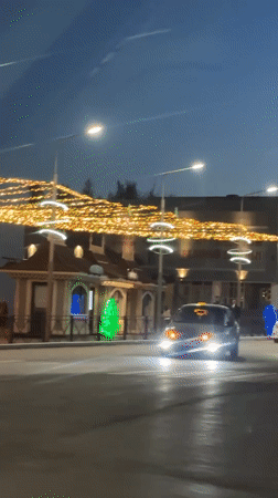 Evening festivities illuminate Chernushka streets with decorative lights