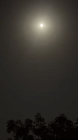 Full moon illuminates Multan neighborhoods during evening hours