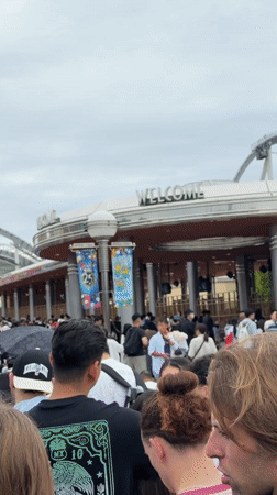 Crowds gather at Universal Studios Japan's 25th anniversary celebration