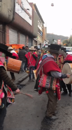 Political rally with traditional music celebration in La Paz