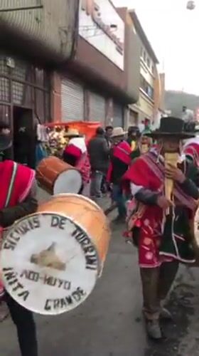 Political rally with traditional music celebration in La Paz