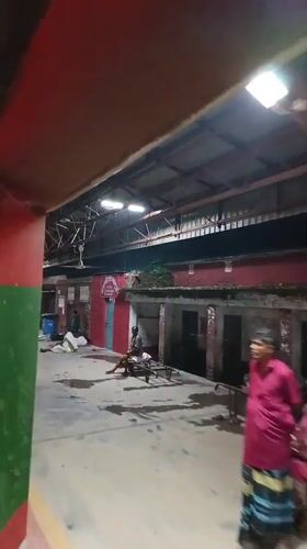 Evening train stop at Rajbari Railway Station, Bangladesh