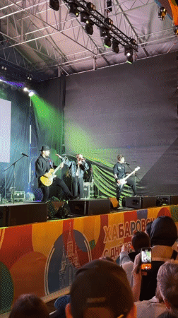 Live band performs outdoor concert in Khabarovsk, Russia