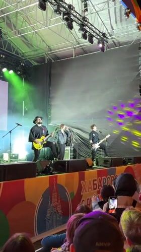 Live band performs outdoor concert in Khabarovsk, Russia