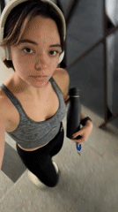 Women exercise at gym, sidewalks in Puebla