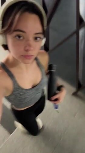 Women exercise at gym, sidewalks in Puebla