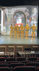 Bodybuilding competition held in Moscow with six male competitors
