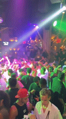 Late-night club scene in Sharm El Sheikh, dance floor packed