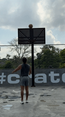 Pickup basketball on a wet Mengwi court with a café stop